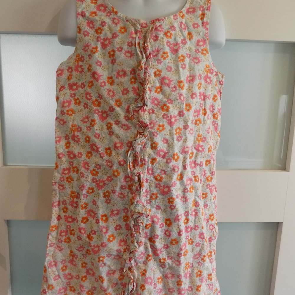 Lands' End Kids Sleeveless Floral Print Lined Dress Size 6 Girl's